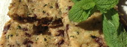 песочное печенье с горьким шоколадом, пармезаном и мятой. Шаг 7