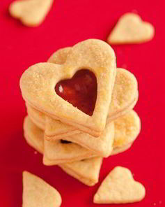 Песочное печенье с клубничным конфитюром