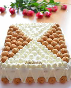 Тирамису с творожным кремом и миндальным печеньем