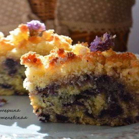 Рецепт чернично-кокосового пирог