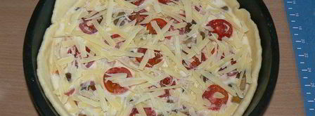 киш с копченой курицей и грибами. Шаг 8