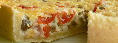 киш с копченой курицей и грибами. Шаг 9