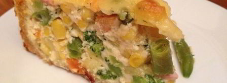 открытый овощной пирог с курицей. Шаг 3