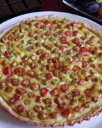 Открытый пирог с ревенем