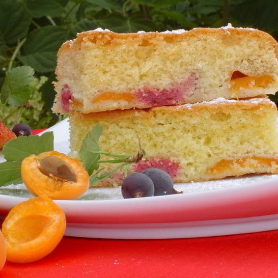 Рецепт пирога с абрикосами и ягодами