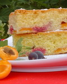 Пирог с абрикосами и ягодами