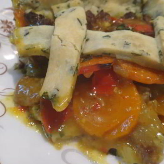 Пирог с говядиной и карри