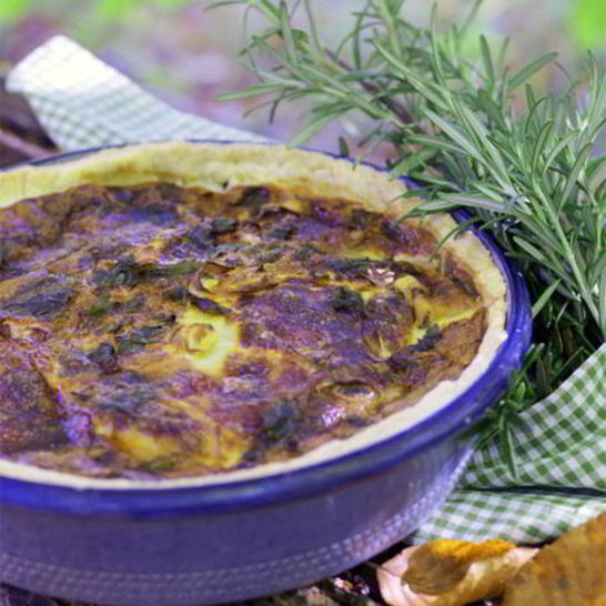 Рецепт пирога с лисичками и сыром