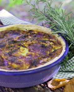 Пирог с лисичками и сыром