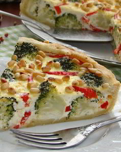 Пирог с творогом и брокколи