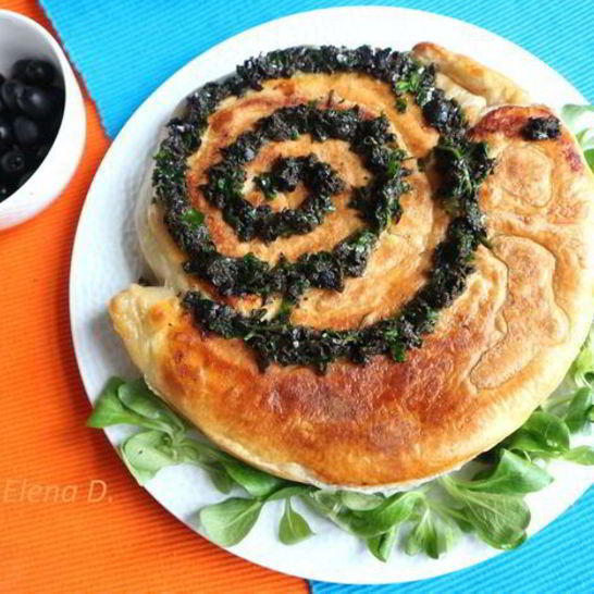 Рецепт пирога-улитки с грибами и тунцом