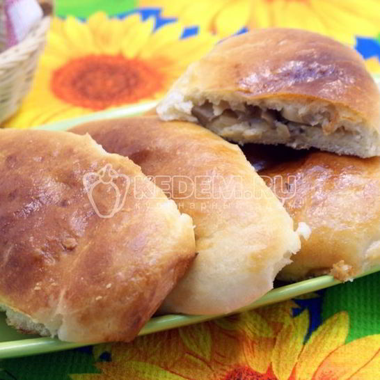 Рецепт пирогов с капустой и грибами лапти