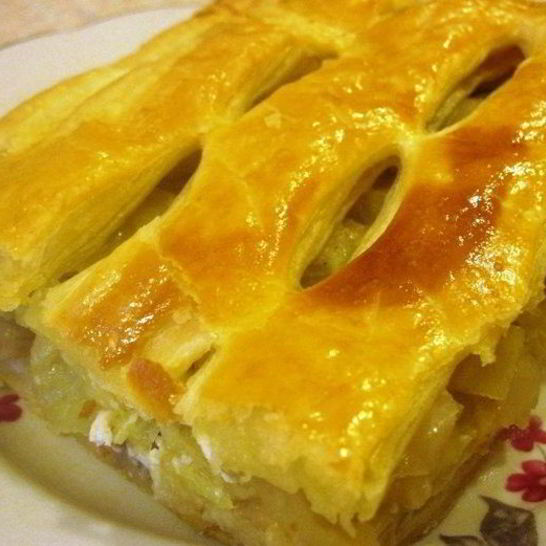 Рецепт слоеного пирога с капустой