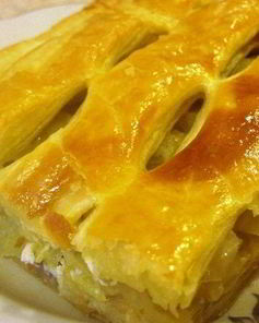 Слоеный пирог с капустой