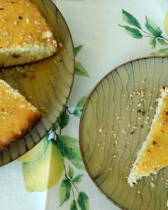 Творожный пирог со сливично-апельсиновым соусом