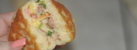 пирожки с ветчинной, сыром и зеленью. Шаг 7