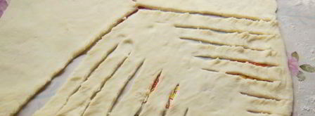 плетеные пирожки из творожного теста. Шаг 6