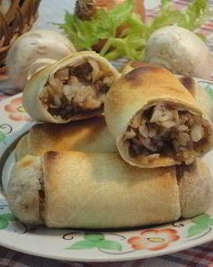 Постные пирожки с гречкой и грибами