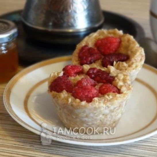 Рецепт овсяных пирожных с малиной