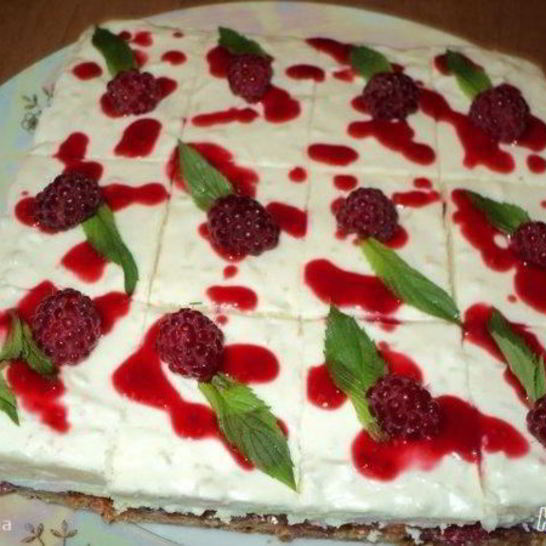 Рецепт пирожного малина на снегу