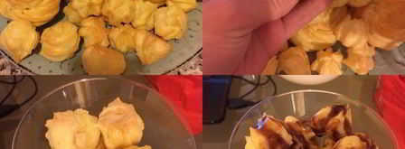 заварные пирожные с кремом и шоколадным соусом. Шаг 7