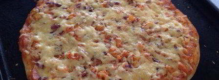 дрожжевая пицца с помидорами и курицей. Шаг 7