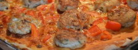 итальянская пицца с острыми куриными фрикадельками. Шаг 10