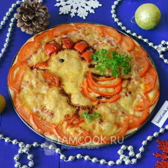Рецепт новогодней пиццы петушок