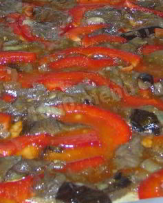 Овощная постная пицца без сыра на дрожжевом тесте