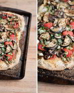 Пицца с баклажанами и грибами