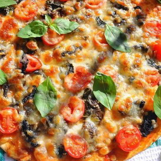 Рецепт пиццы с грибами и базиликом