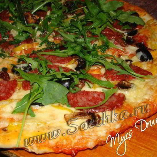 Рецепт пиццы с грибами на кефире