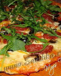 Пицца с грибами на кефире