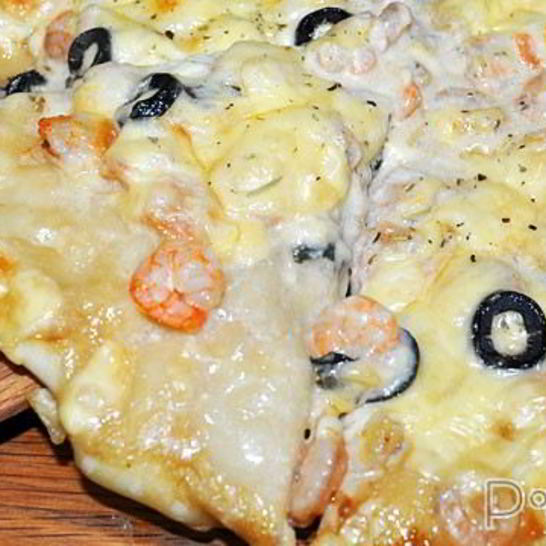 Рецепт пиццы с креветками