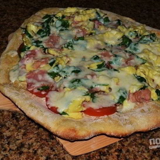 Рецепт пиццы с сыром и ветчиной