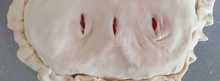 закрытая пицца с курицей и чесноком. Шаг 12