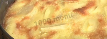 шарлотка на молоке с яблоками. Шаг 16