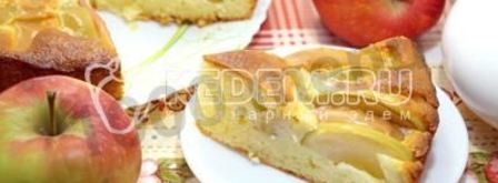 шарлотка с творогом и яблоками. Шаг 14