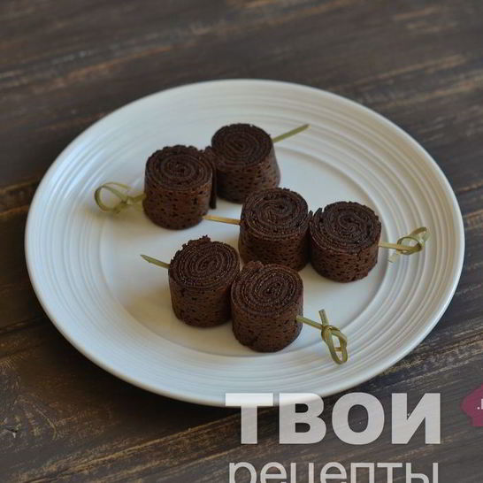 Рецепт шоколадных блинных рулетиков