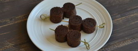 шоколадные блинные рулетики. Шаг 12