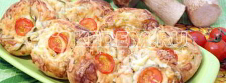 слойки с белыми грибами и овощами. Шаг 8