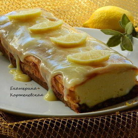 Рецепт лимонного творожника со сливочной помадкой