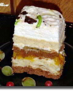 Медовик с апельсинами и бананами