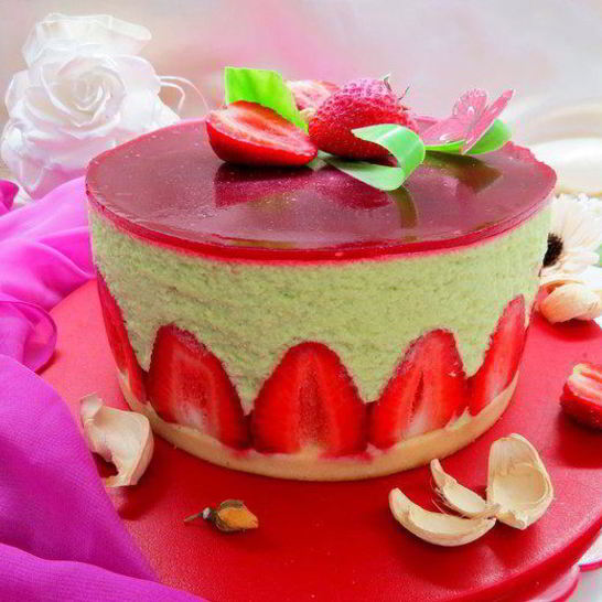 Рецепт торта фрезье с фисташковым муссом