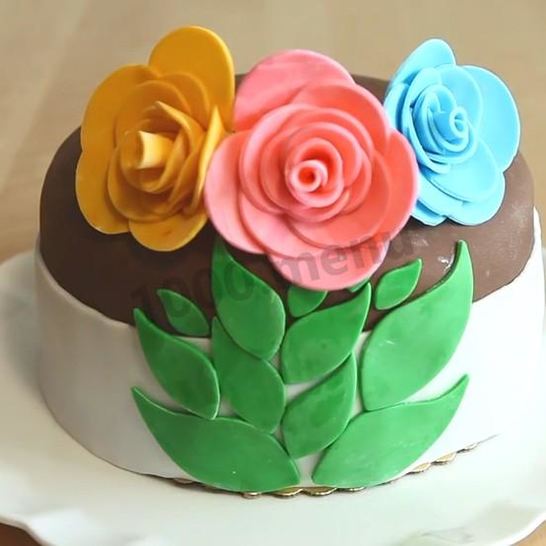 Рецепт торта с цветами из мастики бисквит