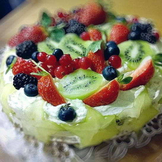 Рецепт торта с творожно-сливочным кремом и фруктами