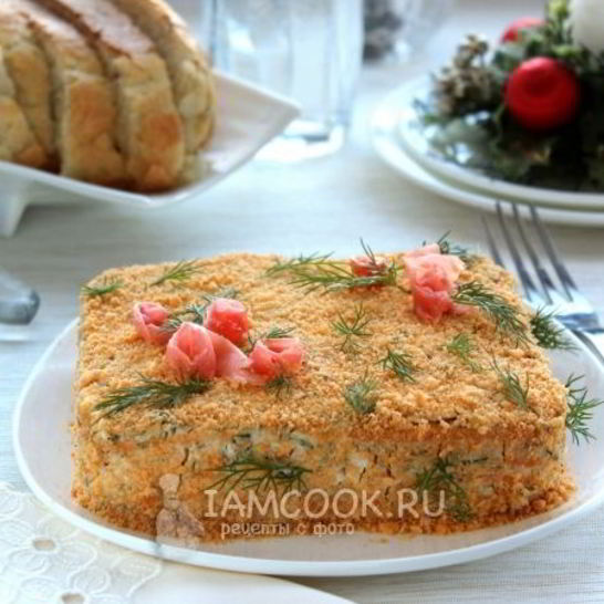 Рецепт закусочного торта из крекера