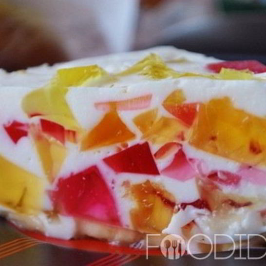 Рецепт желейного торта со сметаной