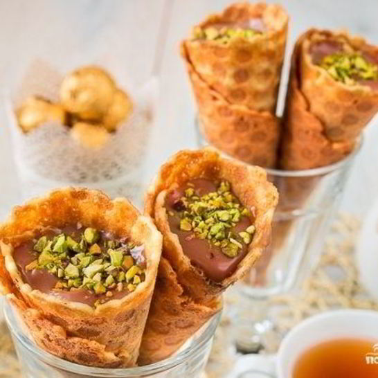 Рецепт вафельных трубочек с кремом