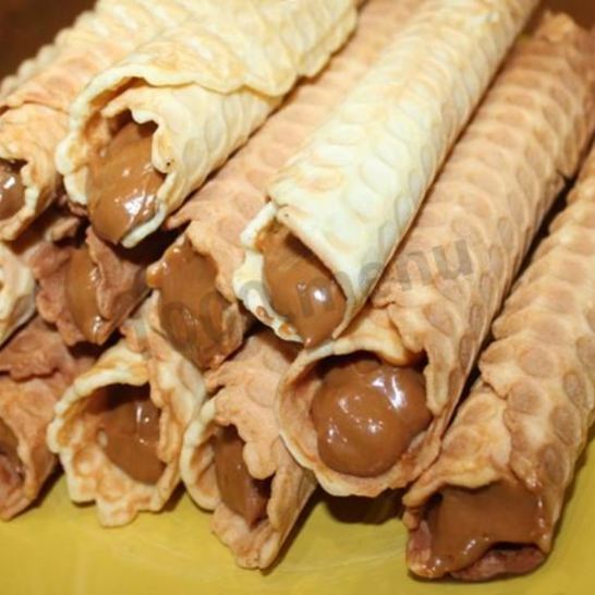 Рецепт вафельных трубочек со сгущенкой